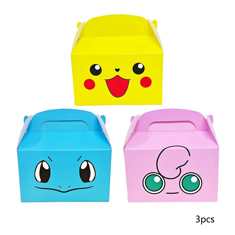 Pokemon Packing Bag Birthday Theme Gift Bag Pikachu Party Candy Snack Gift Bag Charmander Squirtle Children's Toy Gift