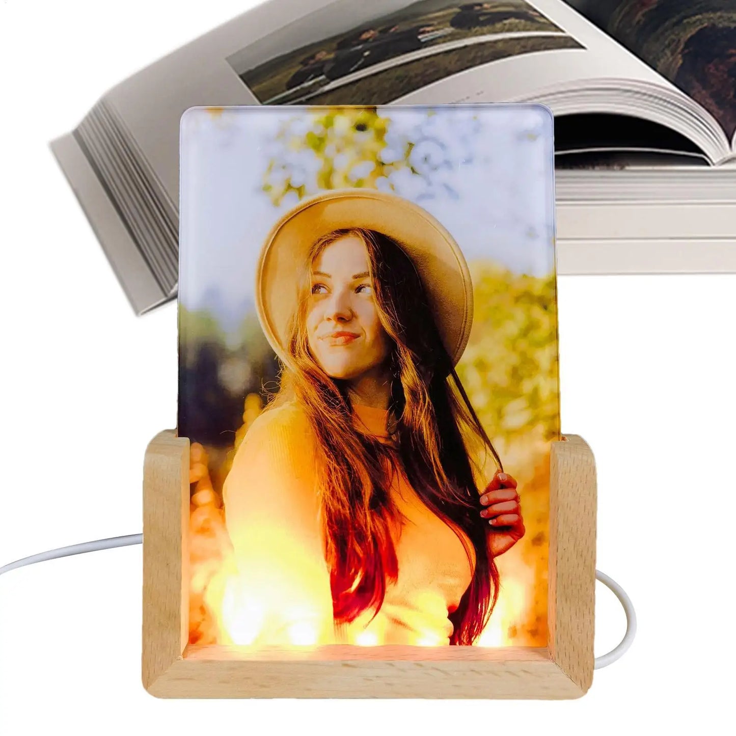 Sublimation Acrylic Blank Sublimation Photo Blanks 3D Night LED Light Lamp Base Heat Transfer Acrylic Photo Frame Blank