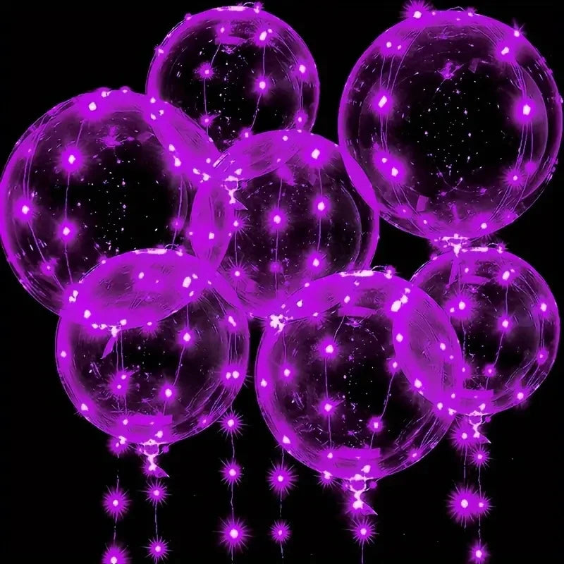 4PCS Led Balloon With Light Luminous Transparent Bobo Ballons Wedding Birthday Party Decoration LED Light Balloon