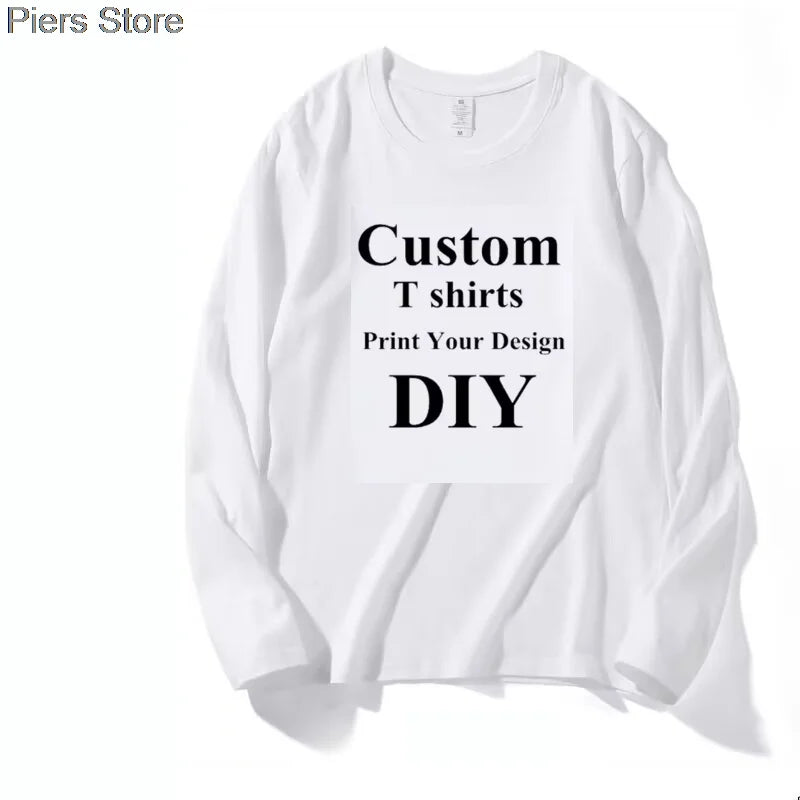 100%cotton Summer Tee T Shirt Women Kawaii T-Shirts Women 2025 Autumn Solid Simple Oversized Tshirt White Long Sleeve Tops