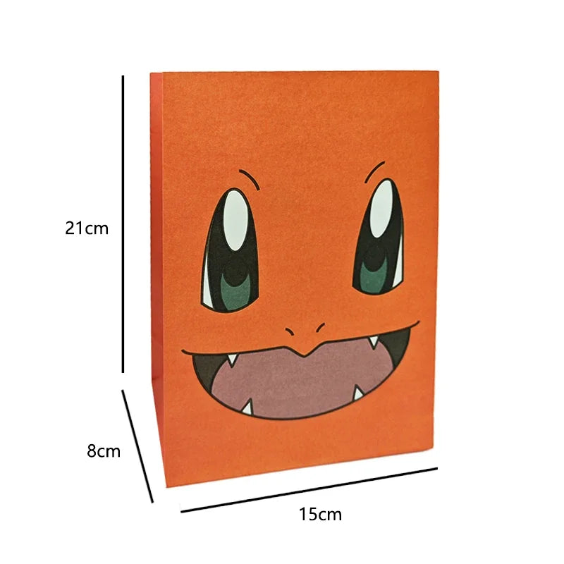Pokemon Packing Bag Birthday Theme Gift Bag Pikachu Party Candy Snack Gift Bag Charmander Squirtle Children's Toy Gift
