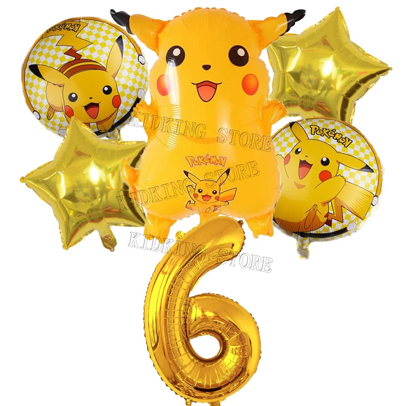 Pokemon Numbers Ballons Pikachu Charmander Birthday Balloons Party Decoration Baby Shower Ornaments Anime Room Decor Kids Gifts