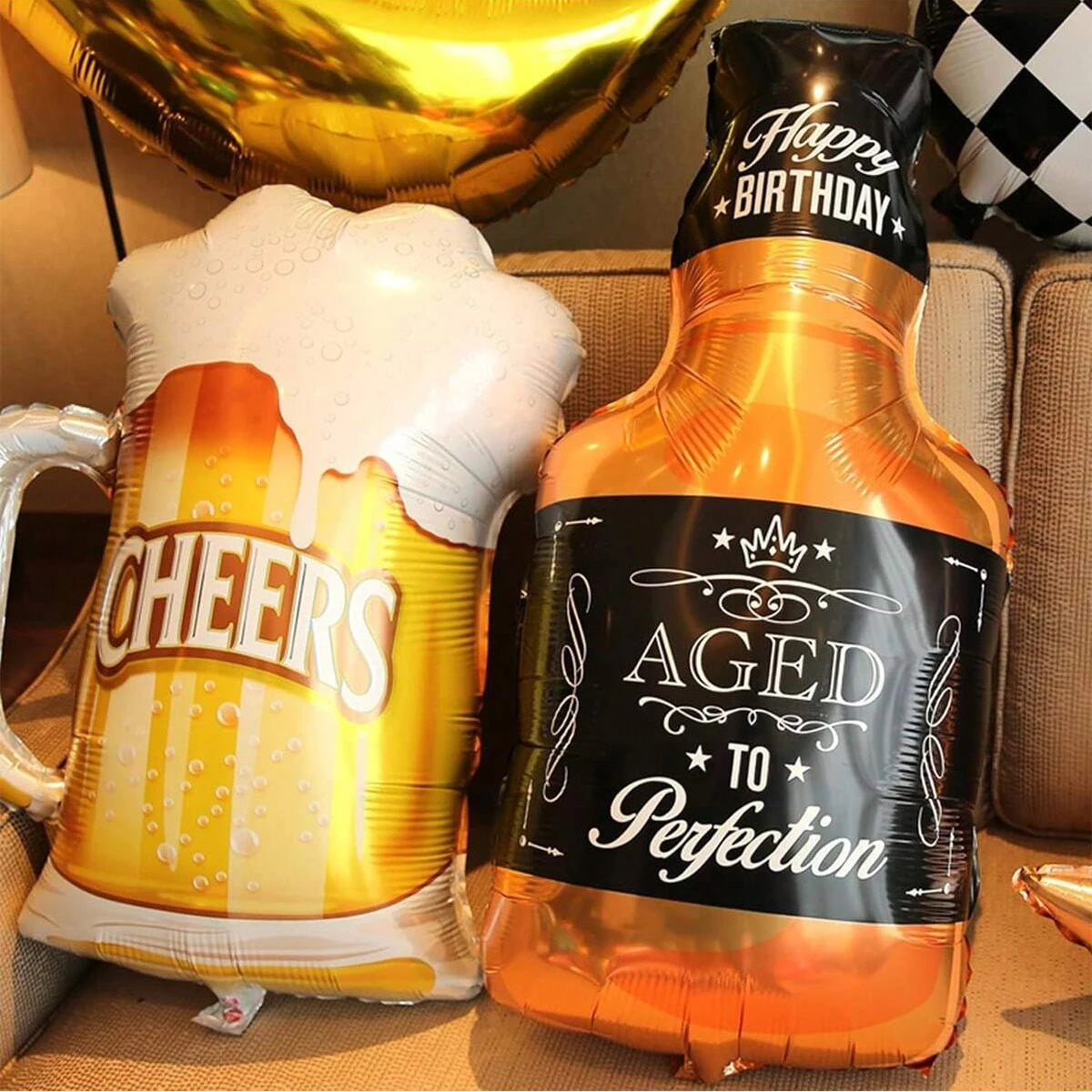Whiskey beer bottle glass balloons, birthday party, Oktoberfest, bar, New Year, anniversary decoration