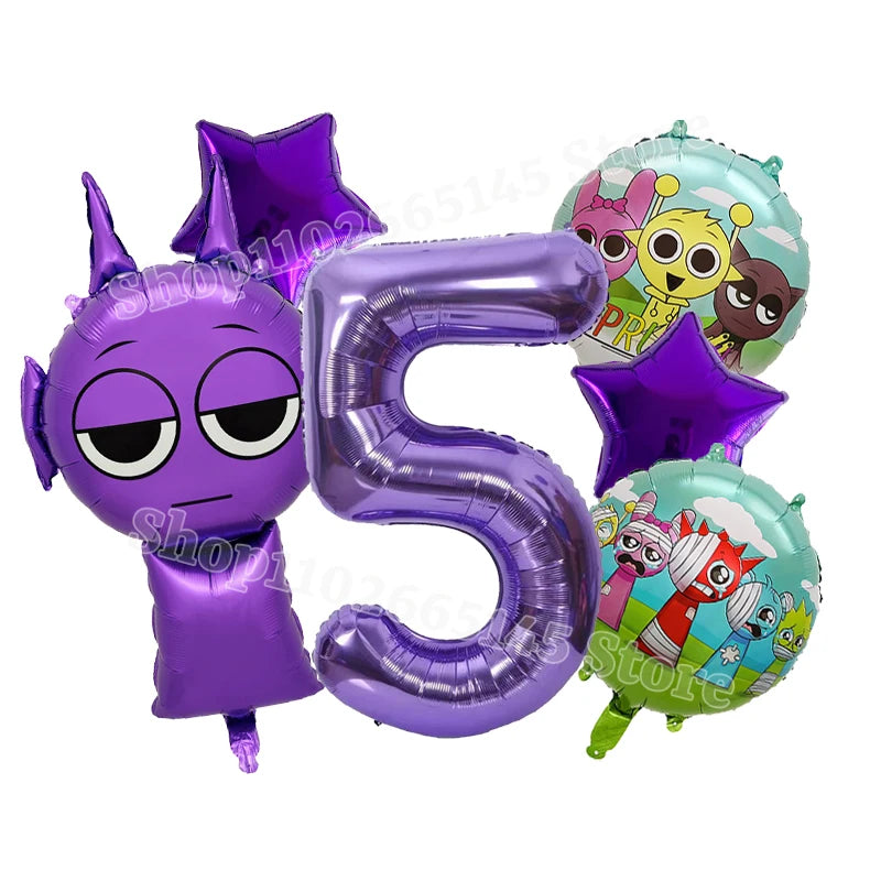 Sprunki Cute Balloons Kids New Digit 1-10 Party Decoration Boys Girls Birthday Baby Shower Gender Reveal Ballons Children Gift