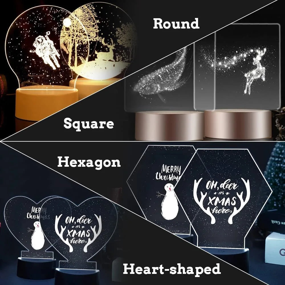 10 Shape Acrylic Sheet Cast Round Square Heart Clear Board for LED Light Base,Crafts,Sign DIY Display Projects,Laser Engraving