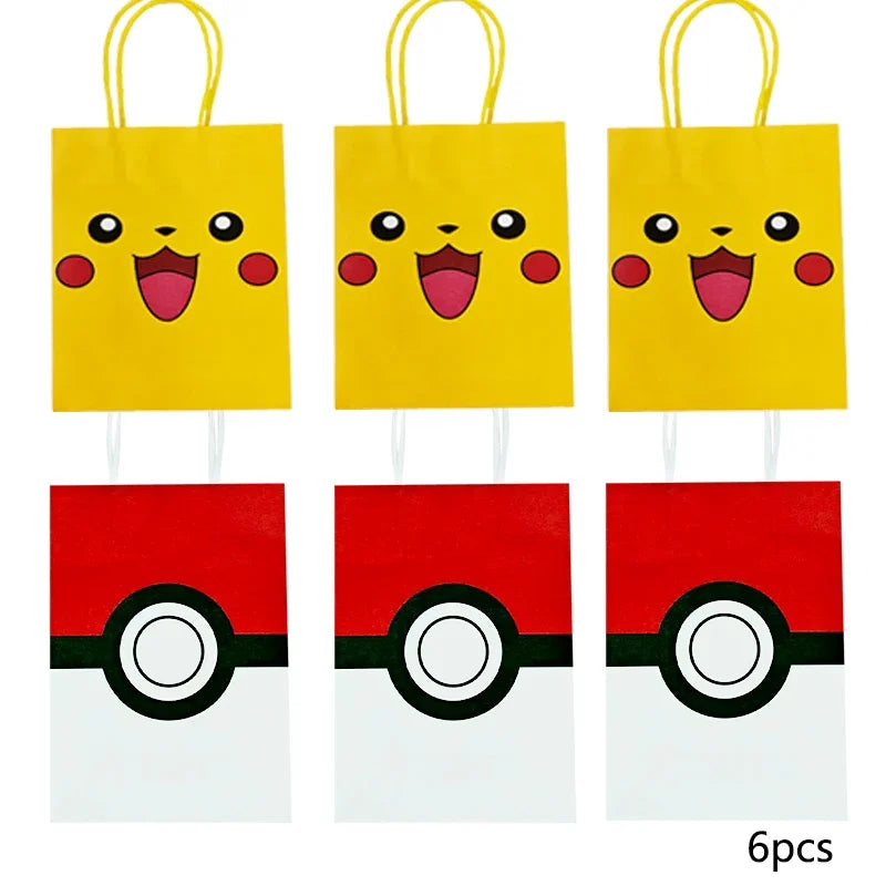 Pokemon Packing Bag Birthday Theme Gift Bag Pikachu Party Candy Snack Gift Bag Charmander Squirtle Children's Toy Gift