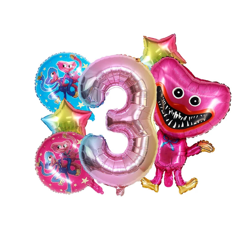 Poppys Playtime Anime Balloons New Kids Birthday Number 1-10 Ballons Baby Shower Gender Reveal Party Decoration Children Gift