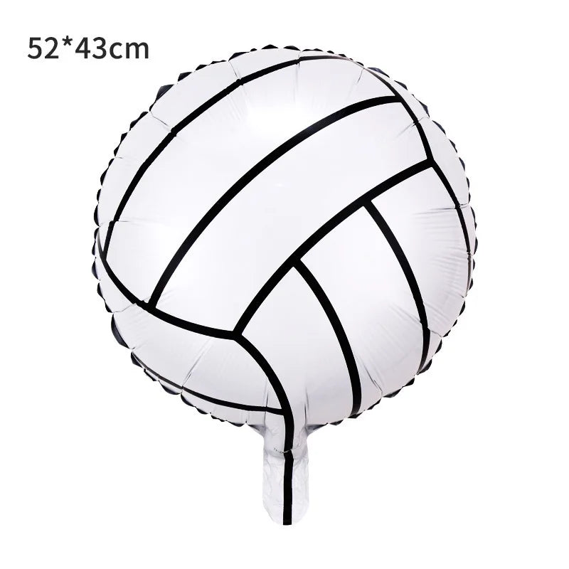 18 inch black and white football, rugby, basketball, baseball, sports aluminum film balloons, sports game decorations, balloons