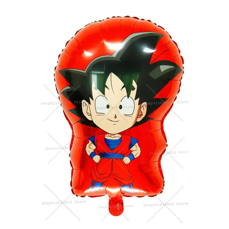 Dragons Ball Boy Birthday Balloon Decoration Son Goku Kids Party Supplies Number Ballons Anime Cartoon Foil Round Balloons