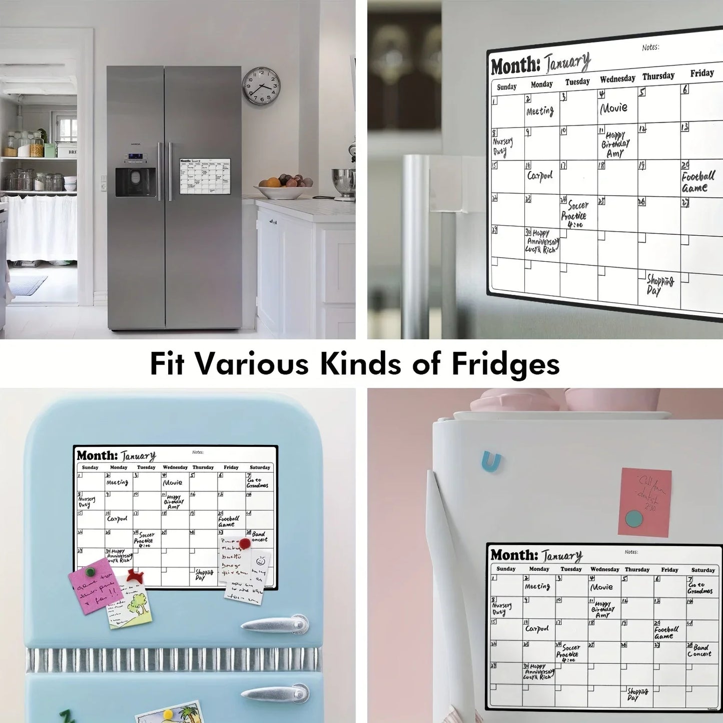 Blank Monthly Calendar Pad, Undated Wall/Desk Planner for Schedule & Vacation Planning, Summer Home & Office Organizer