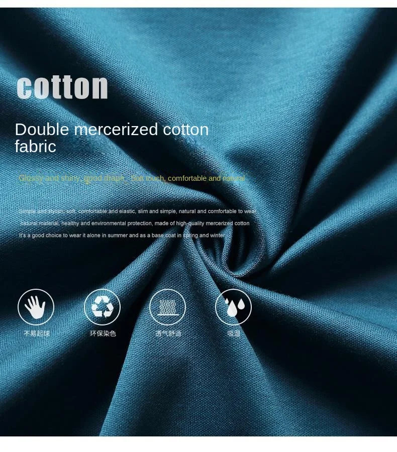 Men's Casual Turtleneck T-Shirts Short Sleeve Solid Slim Fit Silk High Neck Tops Inner Wear Trendy Round Neck Base Layer Shirt