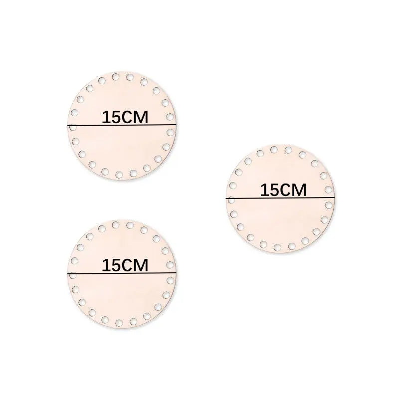 3pcs Wooden Crochet Basket Base Round Square Rectangle Ellipse Bottom Crochet Basket Hand-Woven DIY Crafts Supplies Making Tools