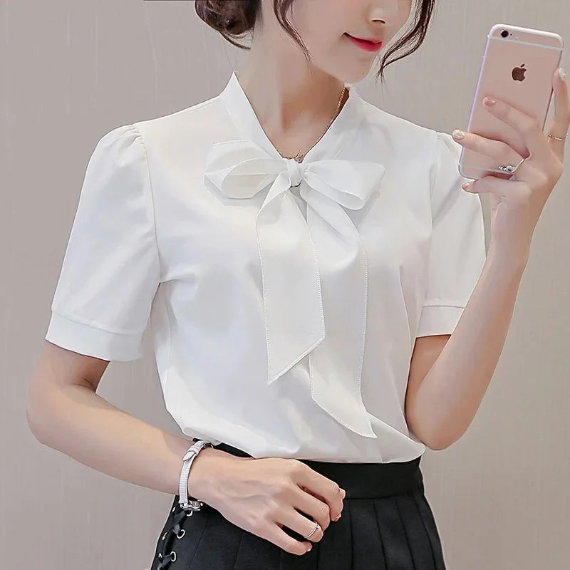 Summer Workplace short sleeve shirt women's chiffon formal top professional dressing interview commuting temperament shirt