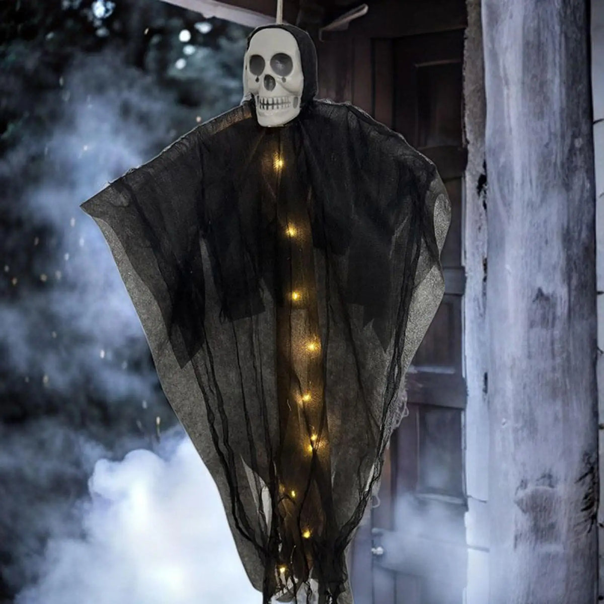 Halloween Hanging Skeleton Ghost Decoration Lighted Skull Ornament Horror Props Haunted House Outdoor Tree Decor Party Supplies