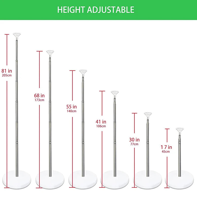 Balloon Column Stand Kit,Adjustable Balloon Column Kit, Metal Telescopic Pillar Balloon Stand, Birthday Party, Graduation, Weddi