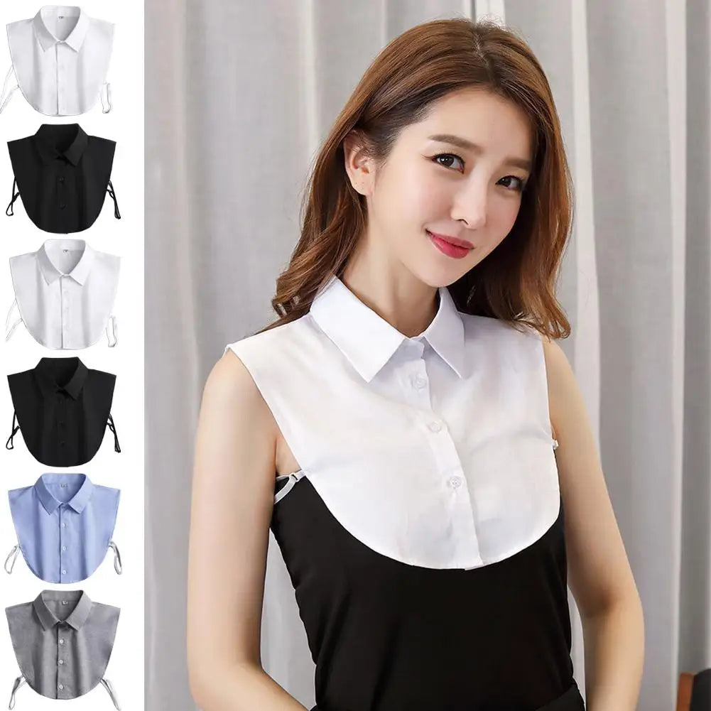 Fake Collar Blouse Versatile Adult Shirt Exquisite Solid Color Half Shirts Detachable Fakes Collar for Women Girls Shirts