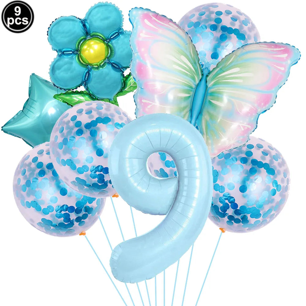 Butterfly Balloons 4th Birthday Decorations for Girl Pink Butterfly Foil Ballon Fairy 4th Birthday Party Decorations Baby Shower