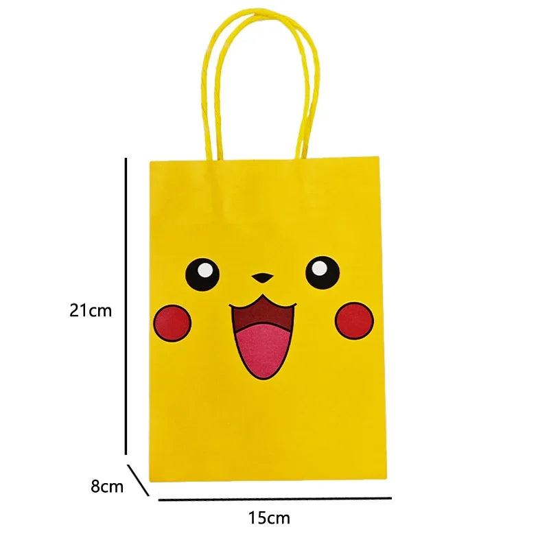 Pokemon Packing Bag Birthday Theme Gift Bag Pikachu Party Candy Snack Gift Bag Charmander Squirtle Children's Toy Gift