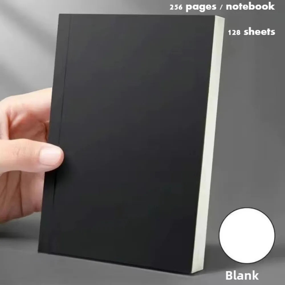 New Pocket A6 Notebook 256 Pages 128 Sheets Thickened Small Notepad Kraft Paper Cover Line Blank Grid Note Book