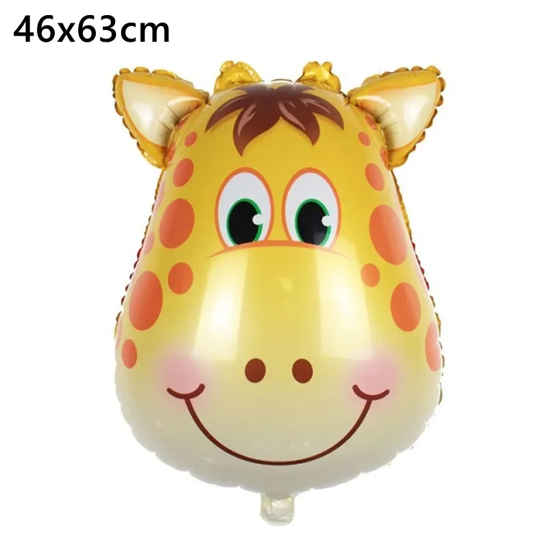 1Pcs Cartoon Animals Foil Ballons for Kids Jungle Safari Birthday Party Decor Tiger Monkey Giraffe Zoo Helium Balloon Supplies