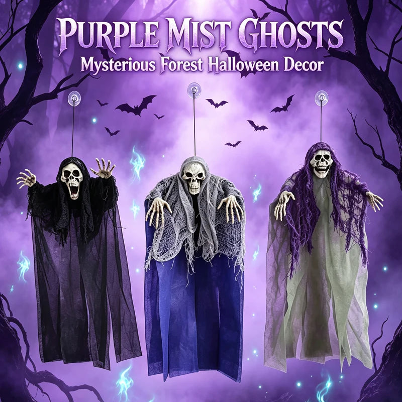Halloween Decoration Outdoor Ghost Festival Chamber Terror Gauze Large Hanging Ghost Mask Door Curtain for Halloween House Decor