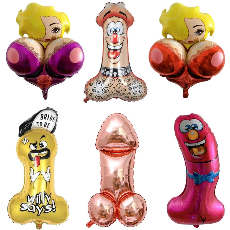 Huge Penis Shape Foil Balloon Bachelorette Party Decoration Bride To Be Globos Wedding Hen Night Adult Party Ballon Supplies