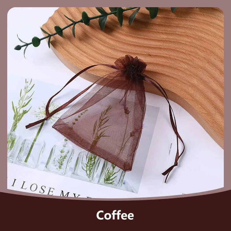 100Pcs/lot 7x9 9x12 10x15 13x18CM Organza Bags Jewelry Bag Wedding Party Decoration Drawable Bags Gift Pouches Jewelry Packaging