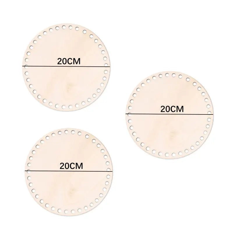 3pcs Wooden Crochet Basket Base Round Square Rectangle Ellipse Bottom Crochet Basket Hand-Woven DIY Crafts Supplies Making Tools
