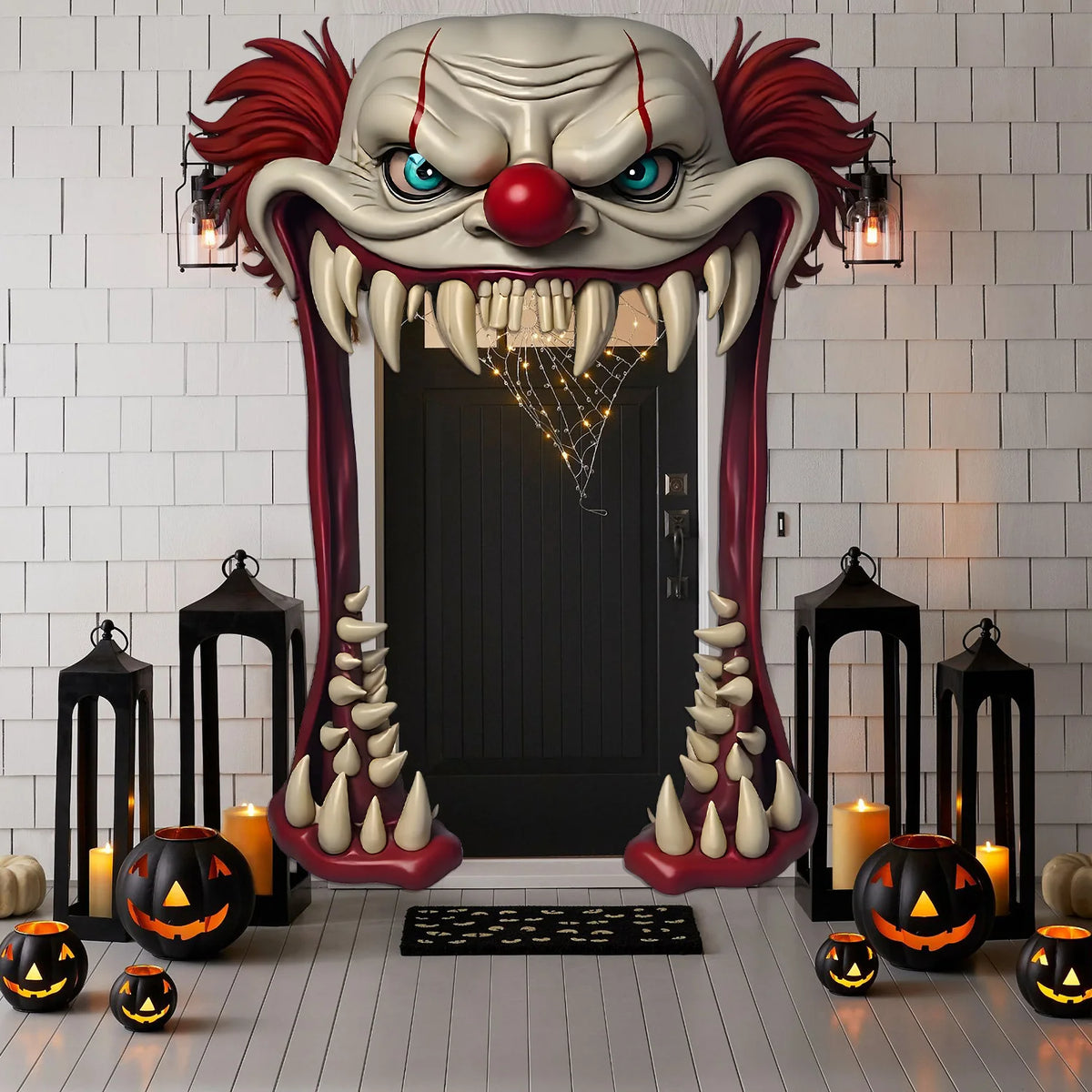 Halloween Scary Clown Hanging Flag Themed Cutting Scene Decoration Props Unique Home Garden Decor for Halloween