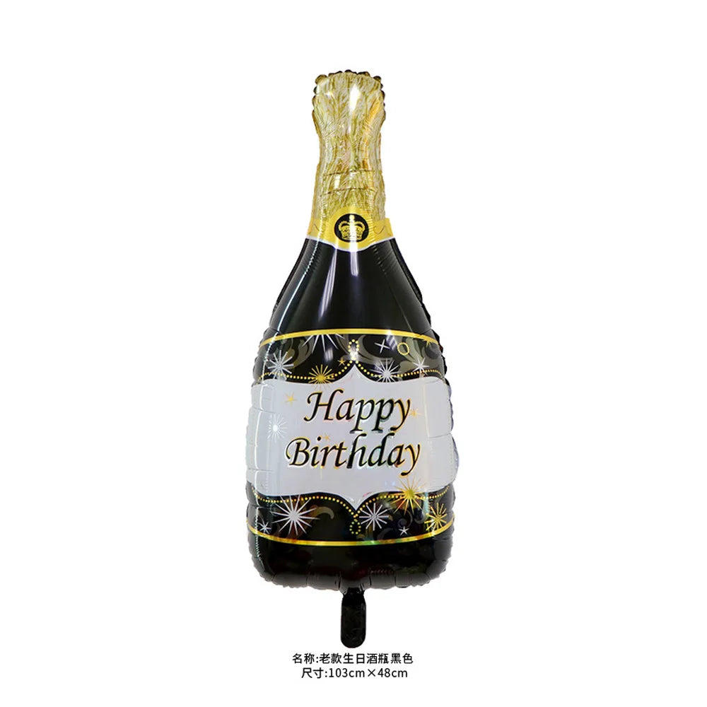 Balloon Champagne Whiskey Bottle Shape Aluminum Film Balloon For Birthday Party Bar Wedding Birthday Party Decoration