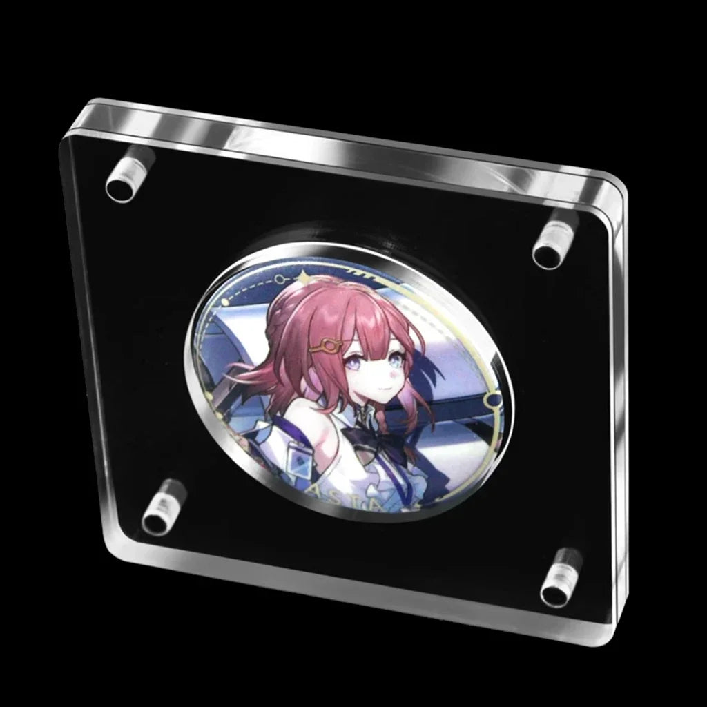 Acrylic Coin Display Case Military Challenge Coin Holder Double-Sided Self-Standing Display Frame Storage Box for Coins Badges