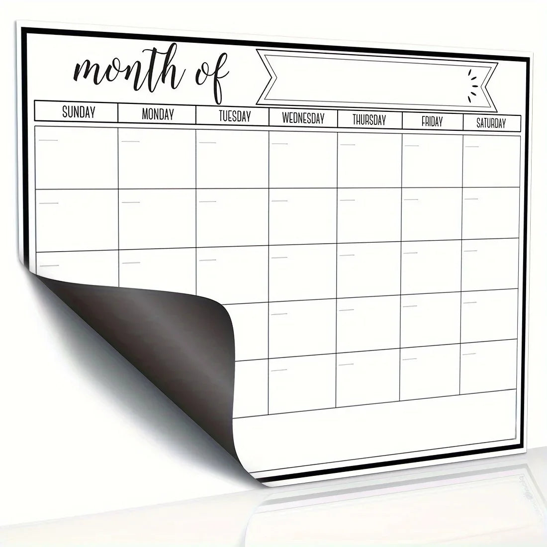 Blank Monthly Calendar Pad, Undated Wall/Desk Planner for Schedule & Vacation Planning, Summer Home & Office Organizer