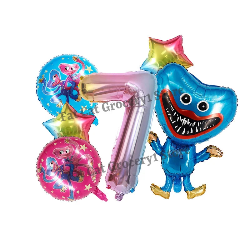 Poppys Playtime Anime Balloons New Kids Birthday Number 1-10 Ballons Baby Shower Gender Reveal Party Decoration Children Gift