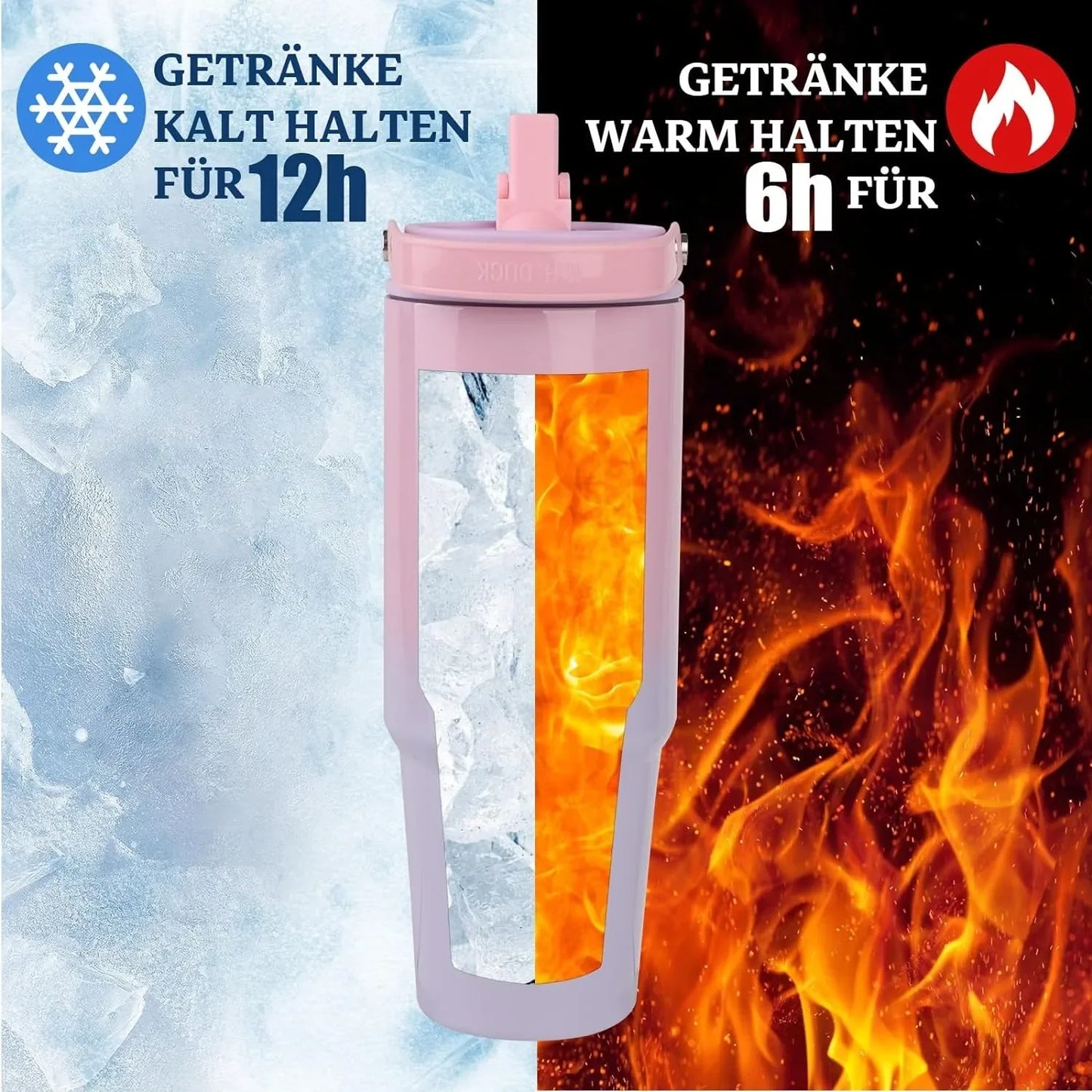 With Straw Double-layer Insulation Cold Hot Travel Mug Vacuum Flask Car Water Bottle Thermos Cup Stainless Steel Insulated Mug