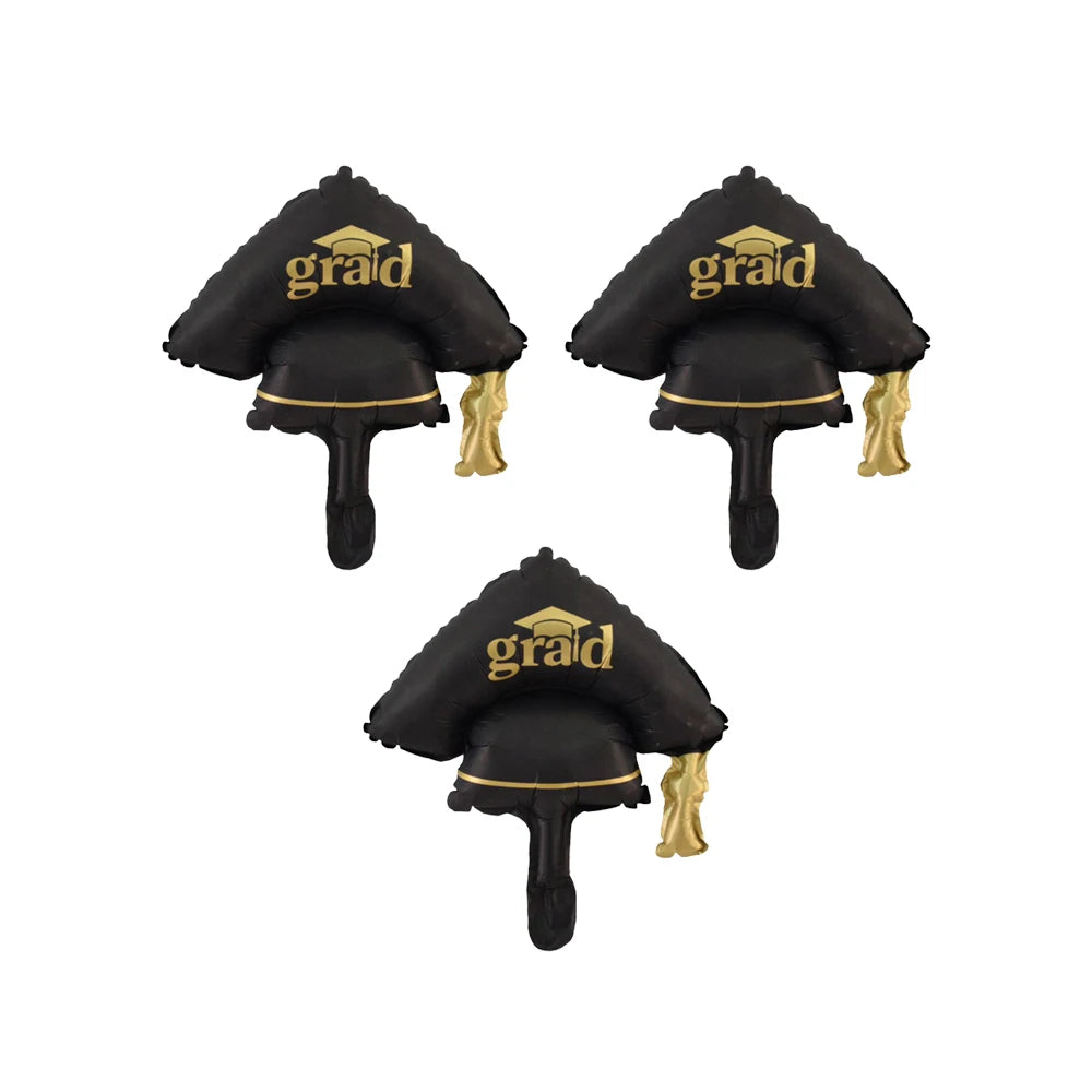 Grads Balloons, Large Black & Gold Bachelor Hat Foil Balloon, Graduation Party, College Graduation Ceremony Congratulation Decor