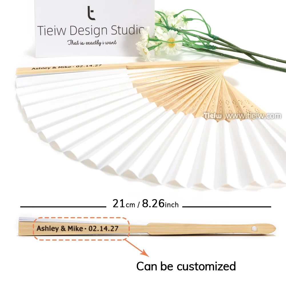 Personalized Wedding Fans Custom Hand Fan For Bridal Shower Beach And Summer Wedding Favors Rustic And Elegant Wooden Paper Fans