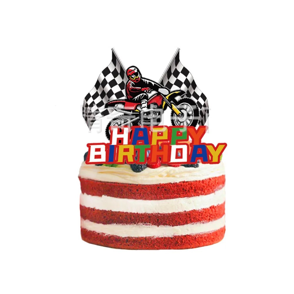 Motorcycle 2 3rd Birthday Party Decorations Motor Helmet Balloon Set Cake Toppers Banner Man Boys Motocross Sport Party Supplies
