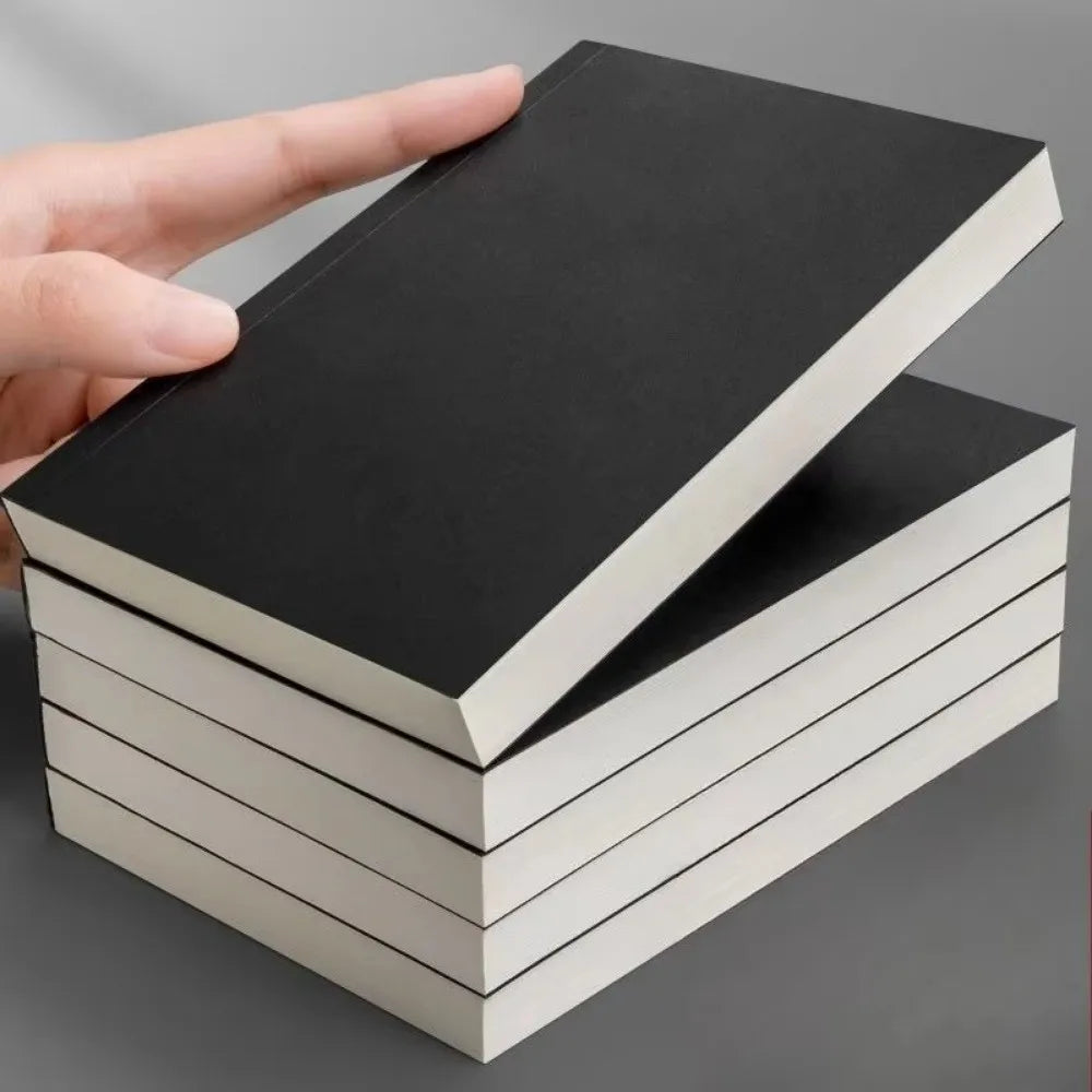 New Pocket A6 Notebook 256 Pages 128 Sheets Thickened Small Notepad Kraft Paper Cover Line Blank Grid Note Book
