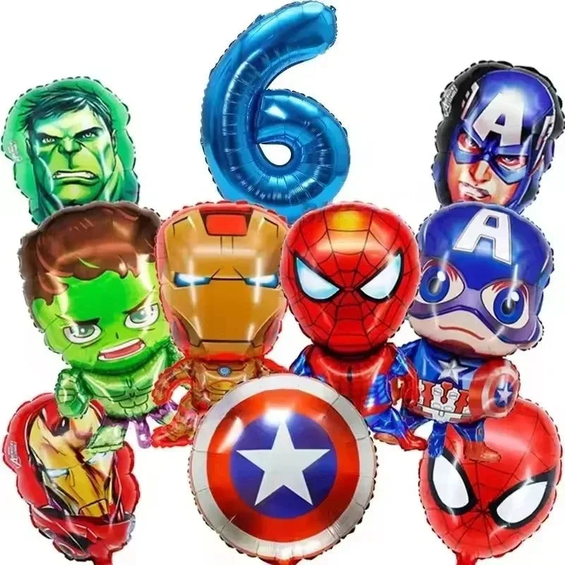 Spider and His Amazing Friends Spider Number Aluminum Balloons Birthday Party Decorations Balloon for Kids Baby Shower gifts