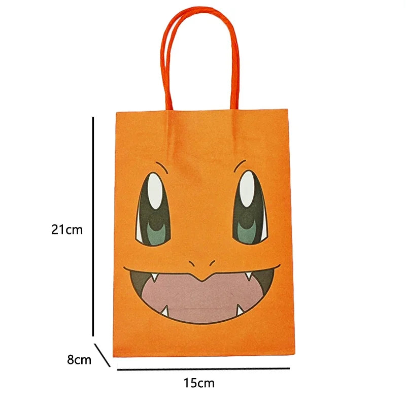 Pokemon Packing Bag Birthday Theme Gift Bag Pikachu Party Candy Snack Gift Bag Charmander Squirtle Children's Toy Gift
