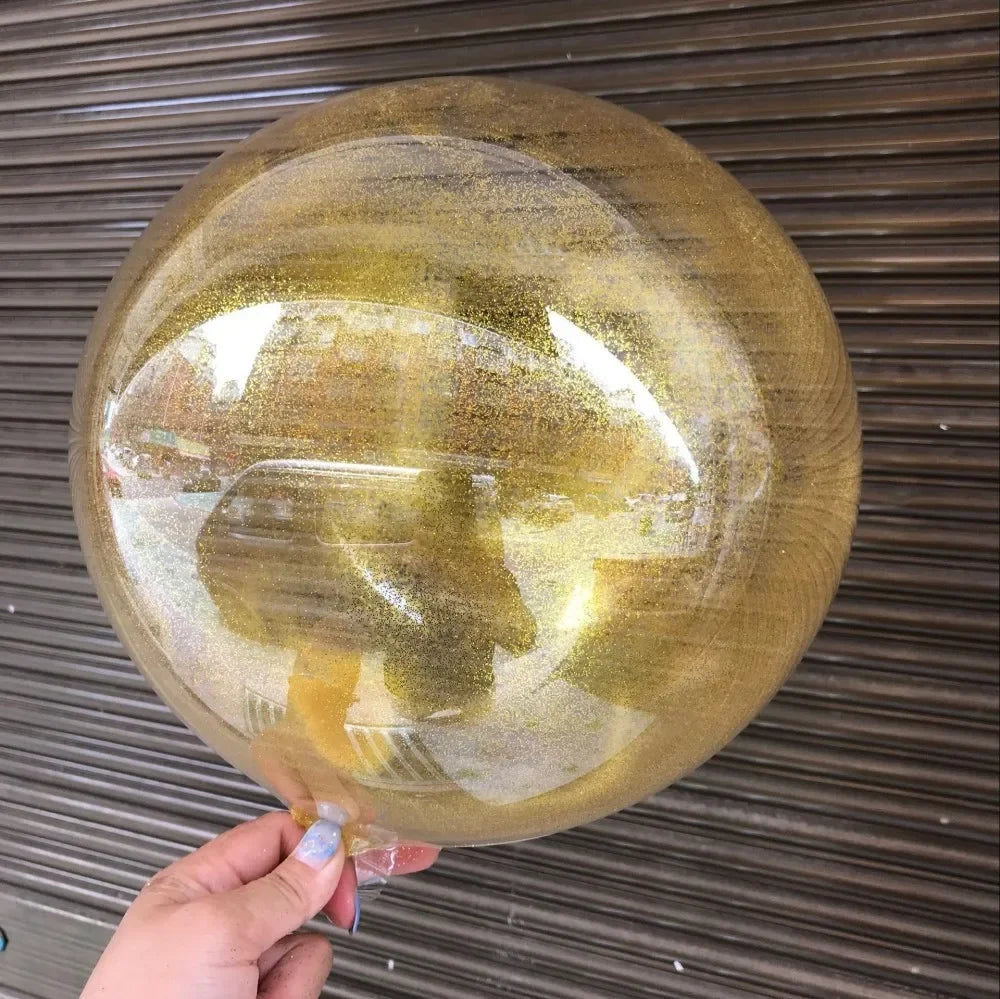 Wedding Decoration Glitter Balloons DIY Transparent Bubble Balls PVC Round Helium Bobo Ballons Event Birthday Party Decor Ballon