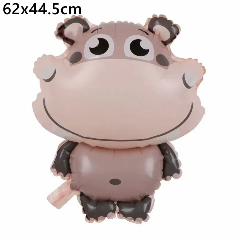 1Pcs Cartoon Animals Foil Ballons for Kids Jungle Safari Birthday Party Decor Tiger Monkey Giraffe Zoo Helium Balloon Supplies