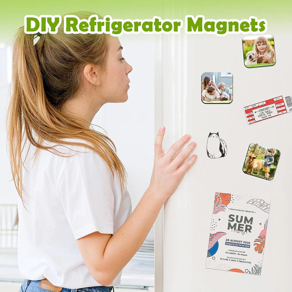Sublimation Blanks Fridge Magnet for Home Kitchen Sublimation Printing Square Refrigerator Magnet Blanks DIY Decorative Home