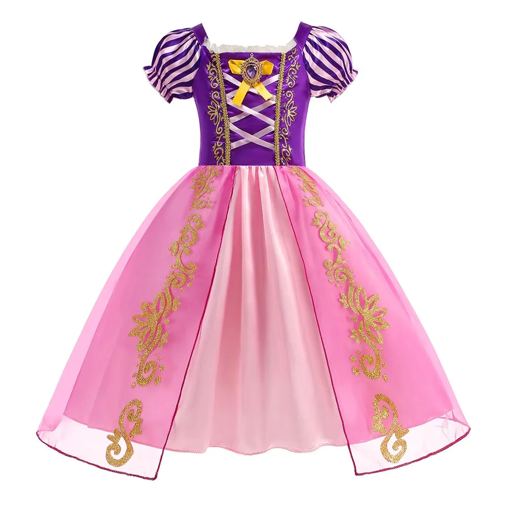 Girl Princess Dress Halloween Cosplay 2026 Party Anna Costume Snow Queen Princess Clothes Children Outfit 2-10 Y