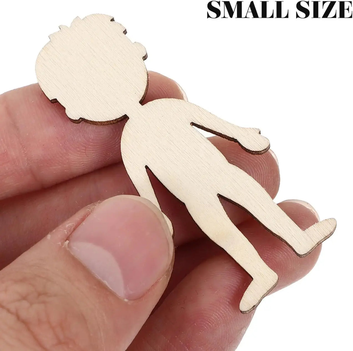 50pcs Wooden Boys and Girls Cutouts 1.88 Inch Unfinished Wood Chips for Kids DIY Craft Painting Writing and Home Decoration