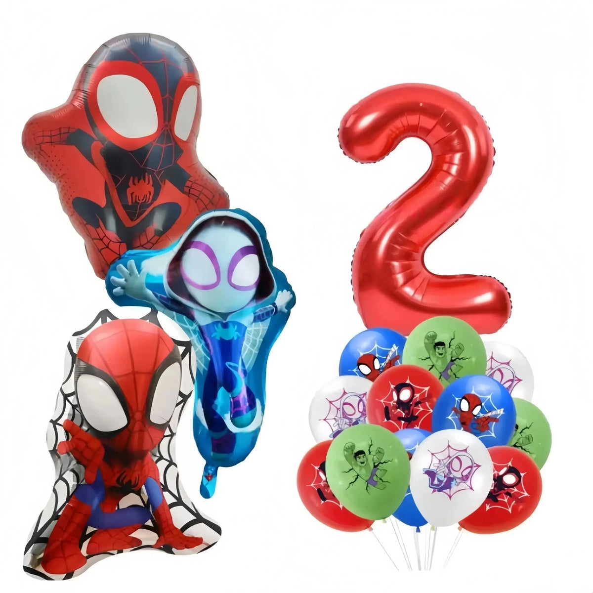 Spider and His Amazing Friends Spider Number Aluminum Balloons Birthday Party Decorations Balloon for Kids Baby Shower gifts
