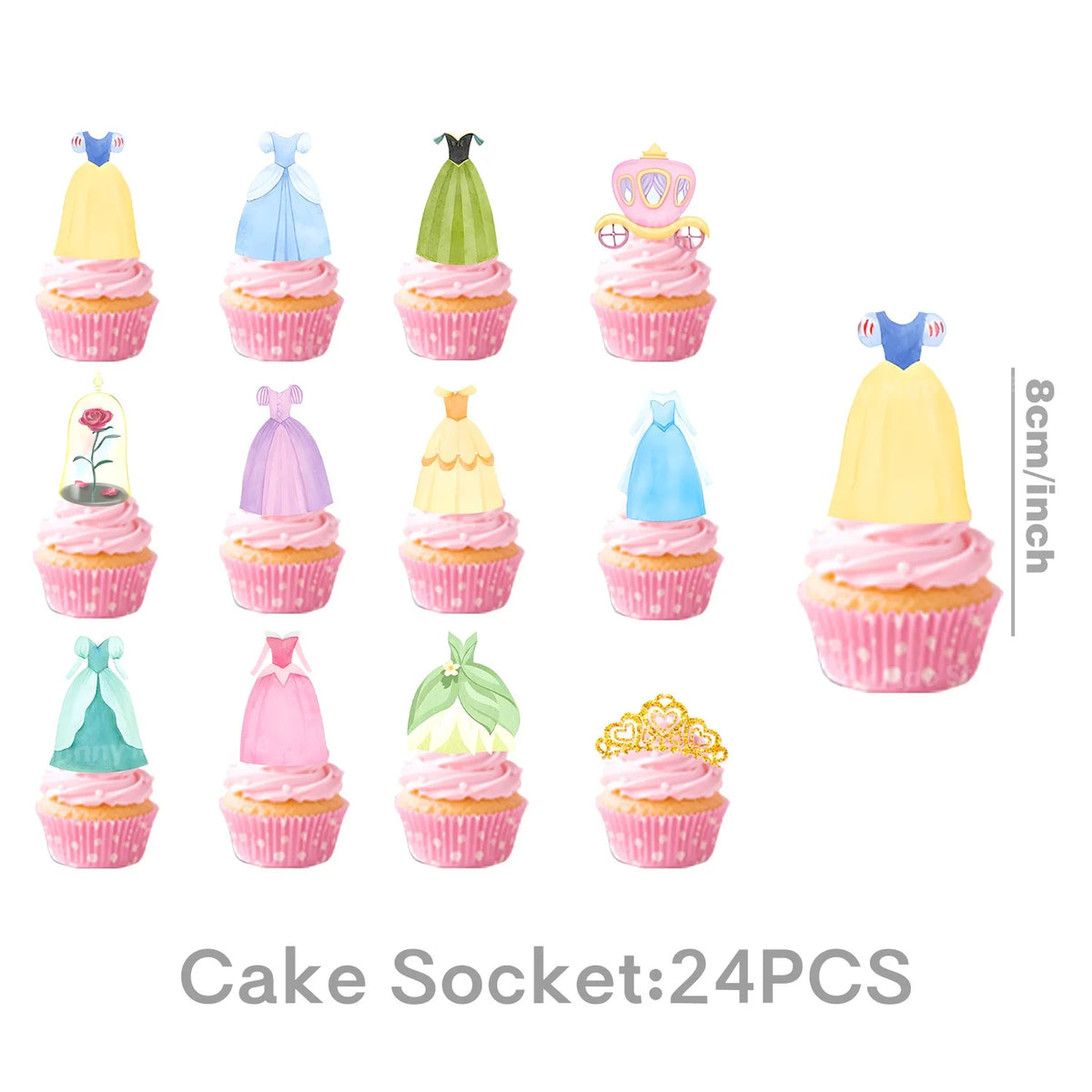 Princess Birthday Party Decorations Kit Paper Cup Plate Napkin Tablecloth  Banner Pink Party Supplies Disposable Dinnerware Set
