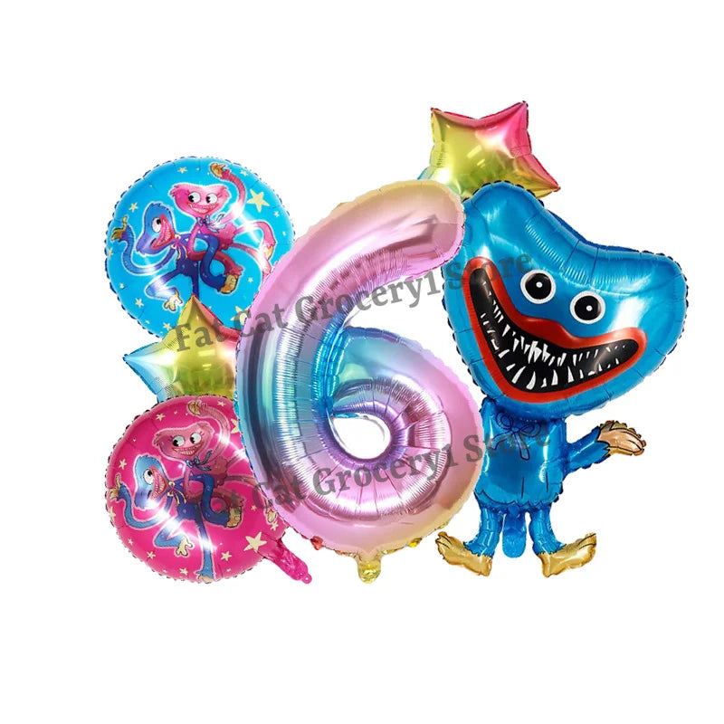 Poppys Playtime Anime Balloons New Kids Birthday Number 1-10 Ballons Baby Shower Gender Reveal Party Decoration Children Gift