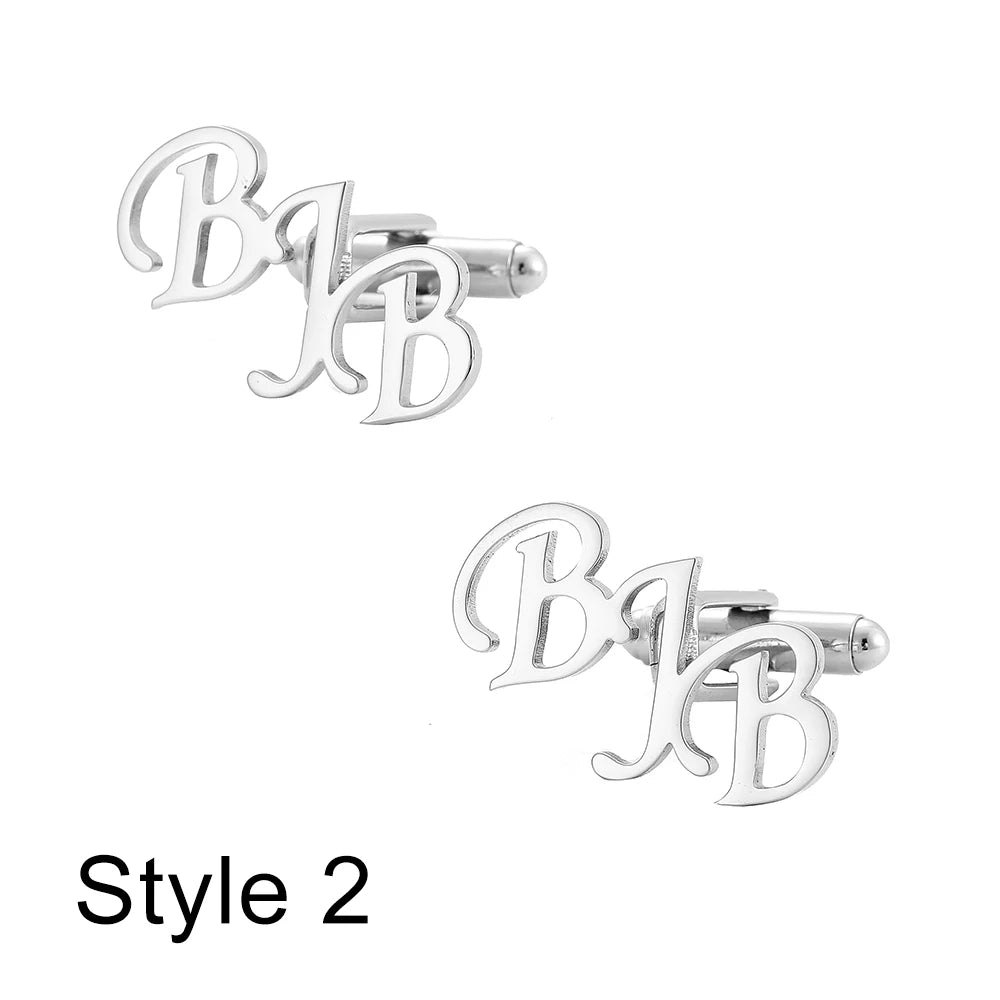 Gemelos Personalizados Boda Letter Name Cufflinks For MenCustom Initials Cuff Buttons Wedding Gifts LOGO Shirt Man Jewelry Cuffs