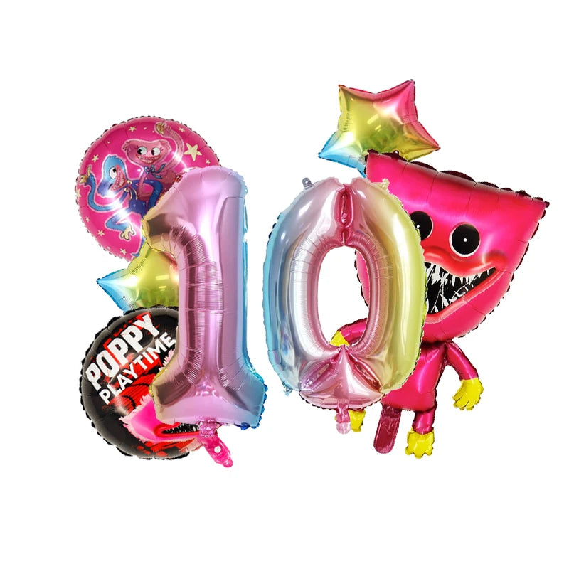 Poppys Playtime Anime Balloons New Kids Birthday Number 1-10 Ballons Baby Shower Gender Reveal Party Decoration Children Gift